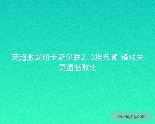 英超激战纽卡斯尔联2-3埃弗顿 锋线失灵遗憾败北