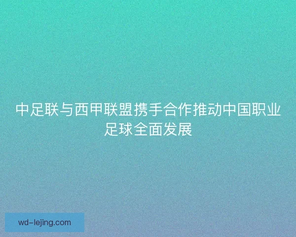 中足联与西甲联盟携手合作推动中国职业足球全面发展 中足联与西甲联盟携手合作推动中国职业足球全面发展